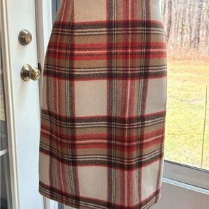 Pendleton Plaid Skirt in Beige, Red and Brown